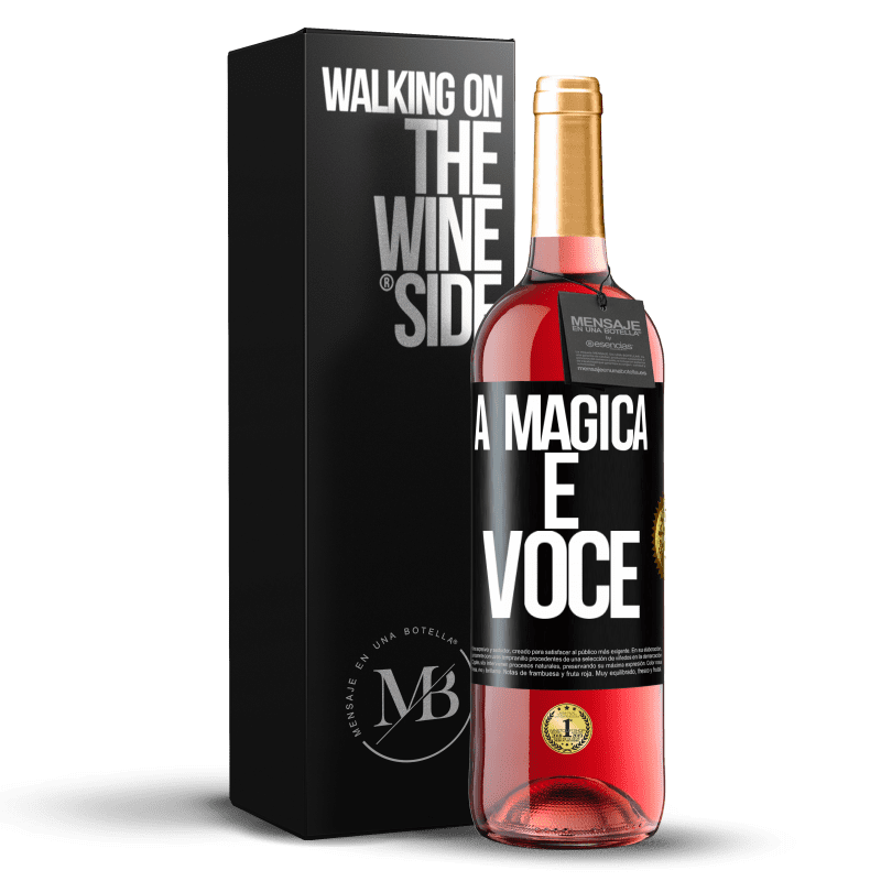 29,95 € Envio grátis | Vinho rosé Edição ROSÉ A mágica é você Etiqueta Preta. Etiqueta personalizável Vinho jovem Colheita 2025 Tempranillo