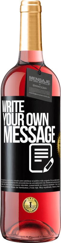 24,95 € | Rosé Wine ROSÉ Edition Write your own message Black Label. Customizable label Young wine Harvest 2021 Tempranillo