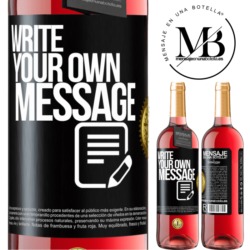 24,95 € Free Shipping | Rosé Wine ROSÉ Edition Write your own message Black Label. Customizable label Young wine Harvest 2021 Tempranillo