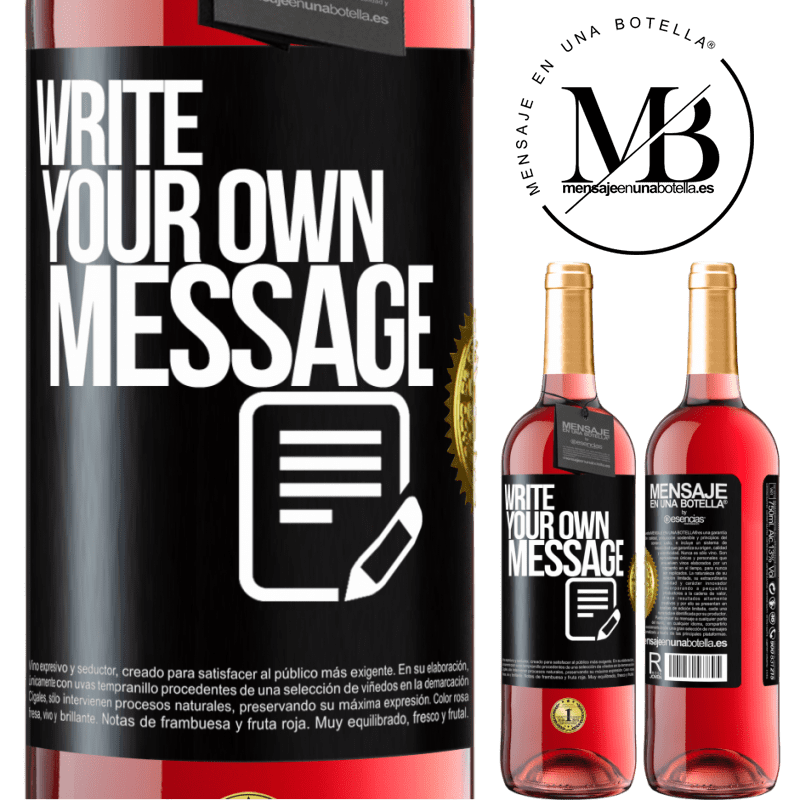 29,95 € Free Shipping | Rosé Wine ROSÉ Edition Write your own message Black Label. Customizable label Young wine Harvest 2025 Tempranillo