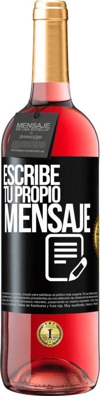29,95 € | Vino Rosado Edición ROSÉ Escribe tu propio mensaje Etiqueta Negra. Etiqueta personalizable Vino joven Cosecha 2023 Tempranillo