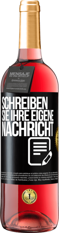 29,95 € | Roséwein ROSÉ Ausgabe Schreib deine eigene Nachricht Schwarzes Etikett. Anpassbares Etikett Junger Wein Ernte 2023 Tempranillo