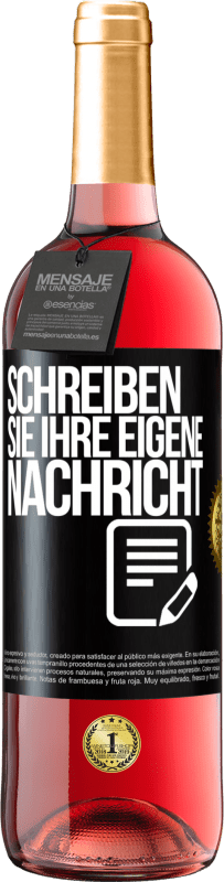 29,95 € | Roséwein ROSÉ Ausgabe Schreib deine eigene Nachricht Schwarzes Etikett. Anpassbares Etikett Junger Wein Ernte 2024 Tempranillo