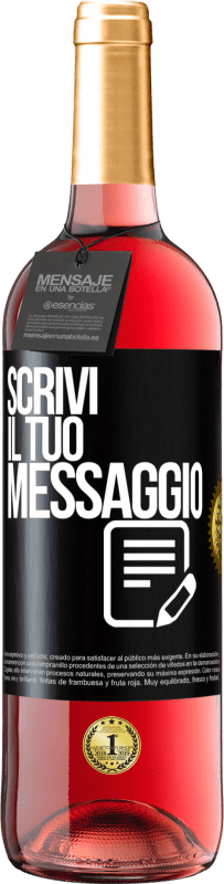 29,95 € Spedizione Gratuita | Vino rosato Edizione ROSÉ Scrivi il tuo messaggio Etichetta Nera. Etichetta personalizzabile Vino giovane Raccogliere 2025 Tempranillo
