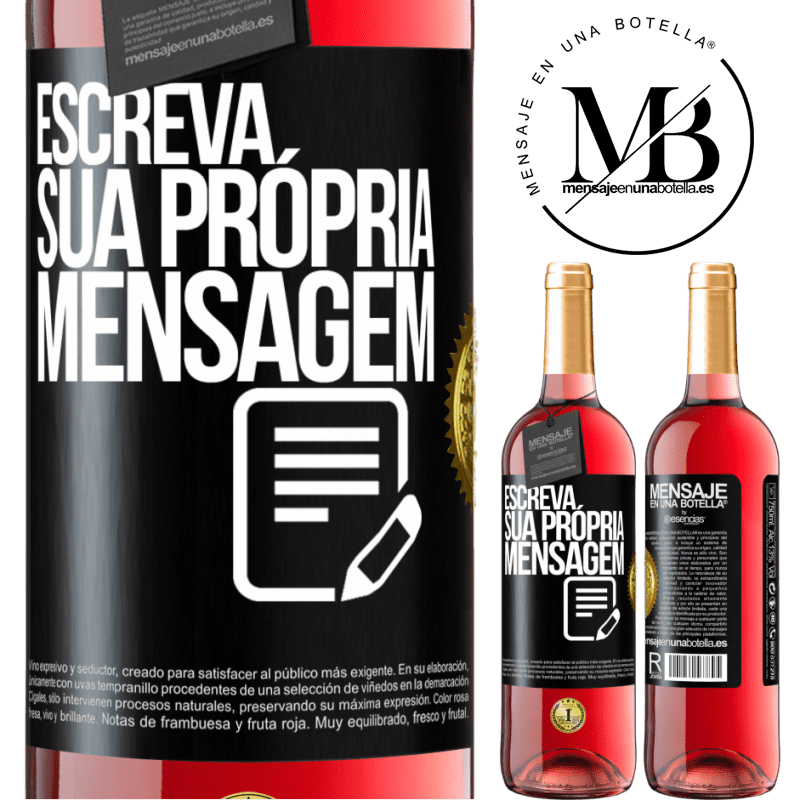 29,95 € Envio grátis | Vinho rosé Edição ROSÉ Escreva sua própria mensagem Etiqueta Preta. Etiqueta personalizável Vinho jovem Colheita 2024 Tempranillo