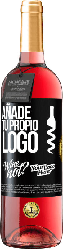 29,95 € | Vino Rosado Edición ROSÉ Añade tu propio logo Etiqueta Negra. Etiqueta personalizable Vino joven Cosecha 2023 Tempranillo