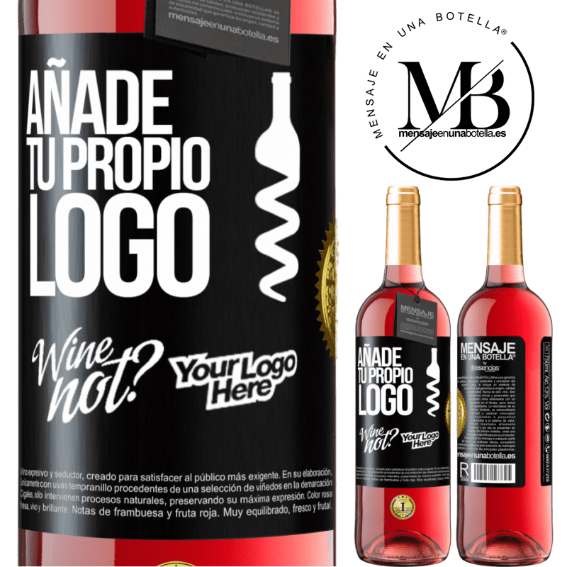 29,95 € Envío gratis | Vino Rosado Edición ROSÉ Añade tu propio logo Etiqueta Negra. Etiqueta personalizable Vino joven Cosecha 2025 Tempranillo