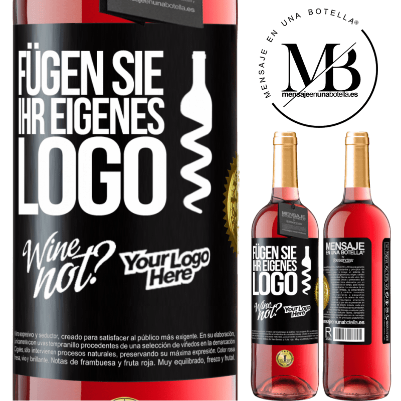 29,95 € Kostenloser Versand | Roséwein ROSÉ Ausgabe Füge dein eigenes Logo hinzu Schwarzes Etikett. Anpassbares Etikett Junger Wein Ernte 2023 Tempranillo