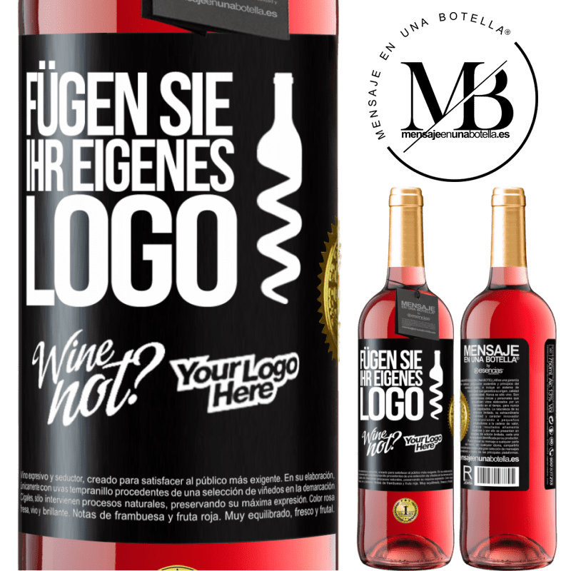 29,95 € Kostenloser Versand | Roséwein ROSÉ Ausgabe Füge dein eigenes Logo hinzu Schwarzes Etikett. Anpassbares Etikett Junger Wein Ernte 2024 Tempranillo