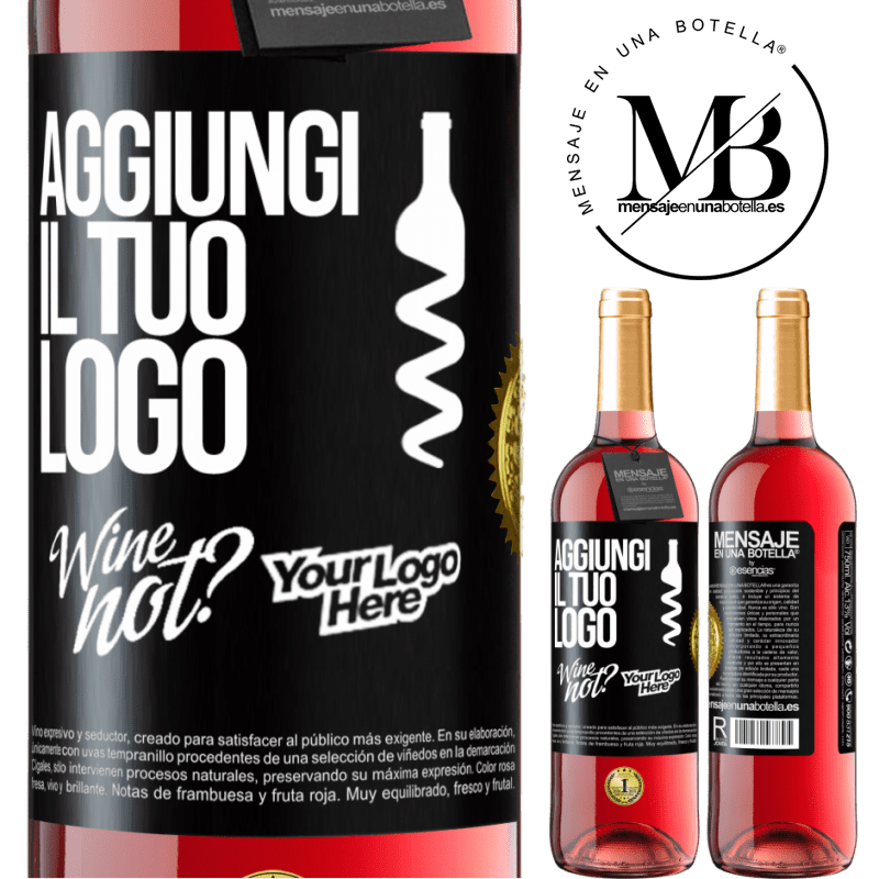 29,95 € Spedizione Gratuita | Vino rosato Edizione ROSÉ Aggiungi il tuo logo Etichetta Nera. Etichetta personalizzabile Vino giovane Raccogliere 2025 Tempranillo