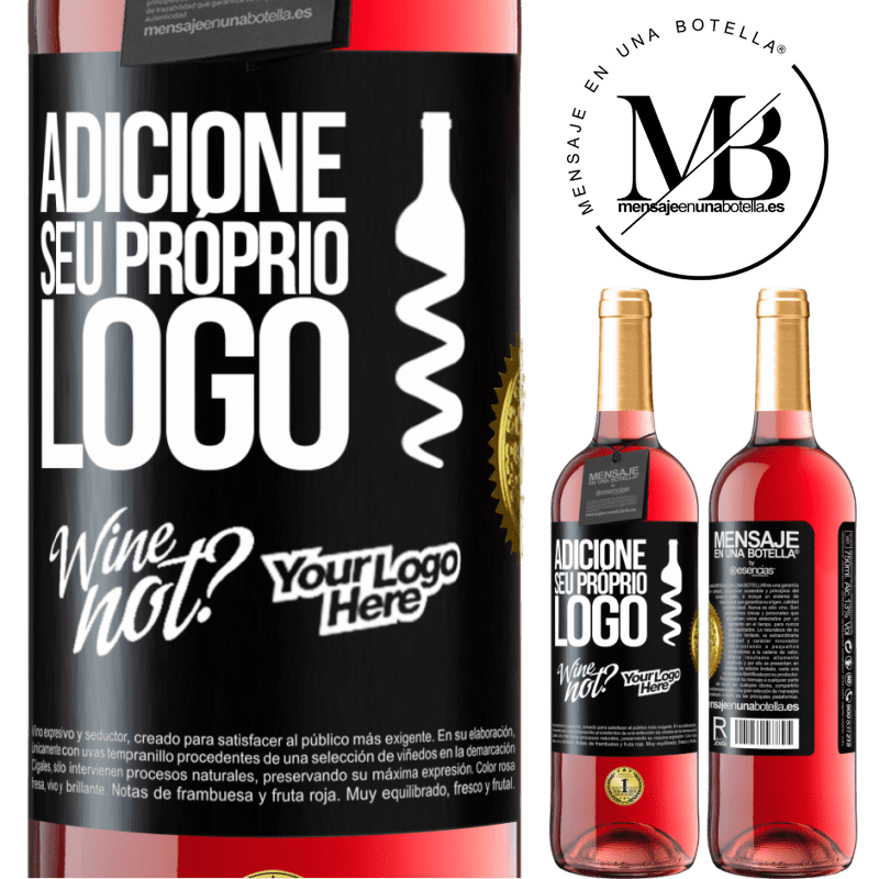 29,95 € Envio grátis | Vinho rosé Edição ROSÉ Adicione seu próprio logo Etiqueta Preta. Etiqueta personalizável Vinho jovem Colheita 2024 Tempranillo