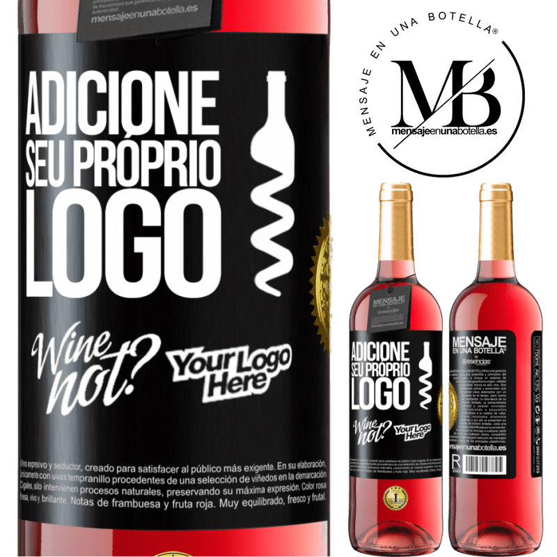 29,95 € Envio grátis | Vinho rosé Edição ROSÉ Adicione seu próprio logo Etiqueta Preta. Etiqueta personalizável Vinho jovem Colheita 2025 Tempranillo