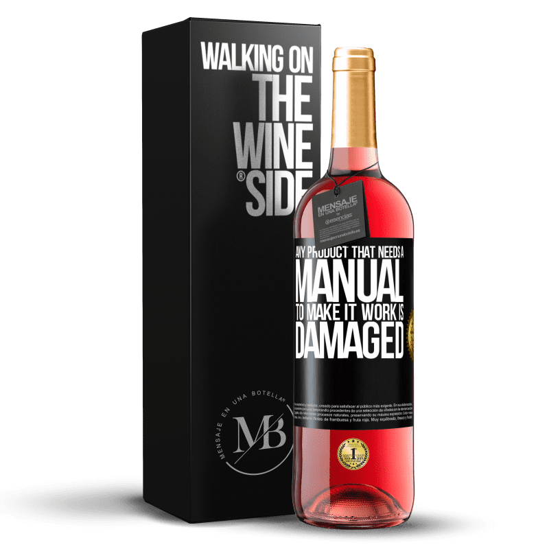 29,95 € Free Shipping | Rosé Wine ROSÉ Edition Any product that needs a manual to make it work is damaged Black Label. Customizable label Young wine Harvest 2023 Tempranillo