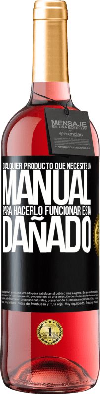 29,95 € Envío gratis | Vino Rosado Edición ROSÉ Cualquier producto que necesite un manual para hacerlo funcionar, está dañado Etiqueta Negra. Etiqueta personalizable Vino joven Cosecha 2023 Tempranillo