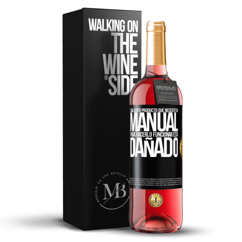 29,95 € Envío gratis | Vino Rosado Edición ROSÉ Cualquier producto que necesite un manual para hacerlo funcionar, está dañado Etiqueta Negra. Etiqueta personalizable Vino joven Cosecha 2025 Tempranillo