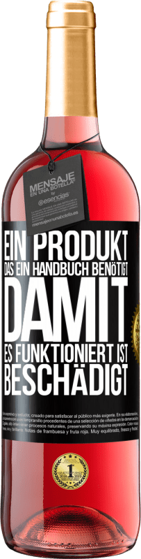 29,95 € Kostenloser Versand | Roséwein ROSÉ Ausgabe Ein Produkt, das ein Handbuch benötigt, damit es funktioniert, ist beschädigt Schwarzes Etikett. Anpassbares Etikett Junger Wein Ernte 2025 Tempranillo