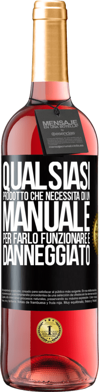 Spedizione Gratuita | Vino rosato Edizione ROSÉ Qualsiasi prodotto che necessita di un manuale per farlo funzionare è danneggiato Etichetta Nera. Etichetta personalizzabile Vino giovane Raccogliere 2023 Tempranillo