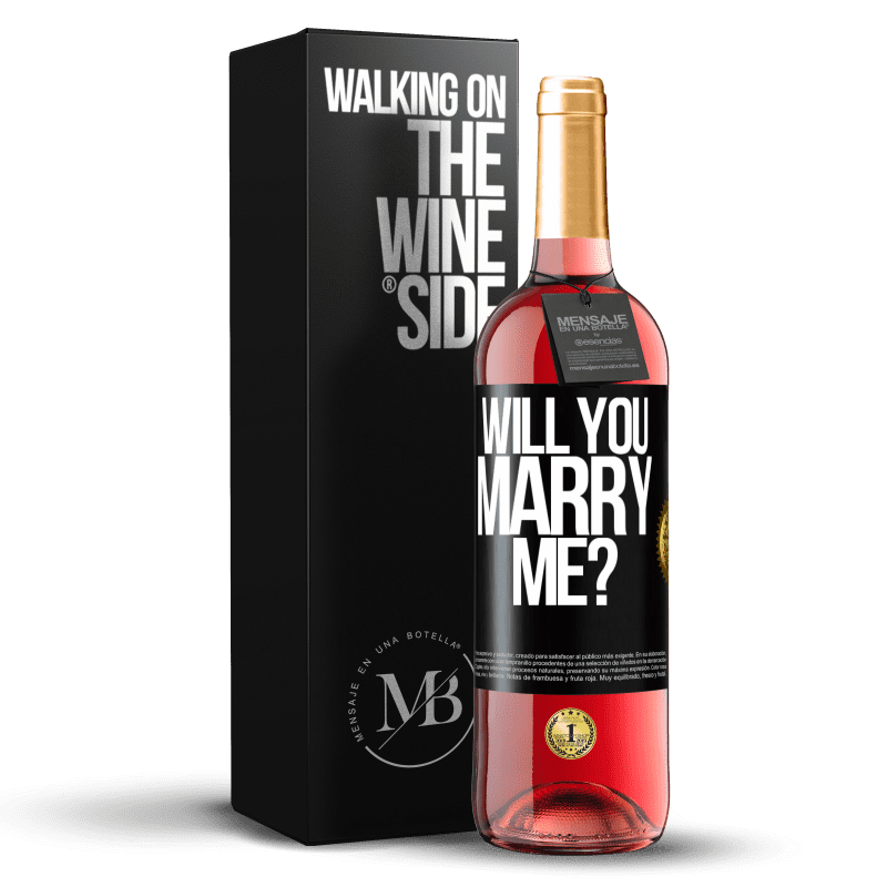 29,95 € Free Shipping | Rosé Wine ROSÉ Edition Will you marry me? Black Label. Customizable label Young wine Harvest 2023 Tempranillo