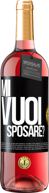 29,95 € Spedizione Gratuita | Vino rosato Edizione ROSÉ Mi vuoi sposare? Etichetta Nera. Etichetta personalizzabile Vino giovane Raccogliere 2025 Tempranillo