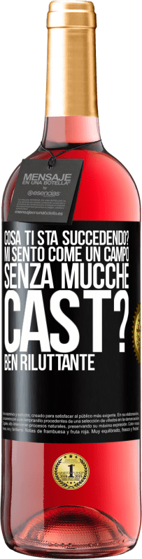 29,95 € | Vino rosato Edizione ROSÉ Cosa ti sta succedendo? Mi sento come un campo senza mucche. Cast? Ben riluttante Etichetta Nera. Etichetta personalizzabile Vino giovane Raccogliere 2024 Tempranillo