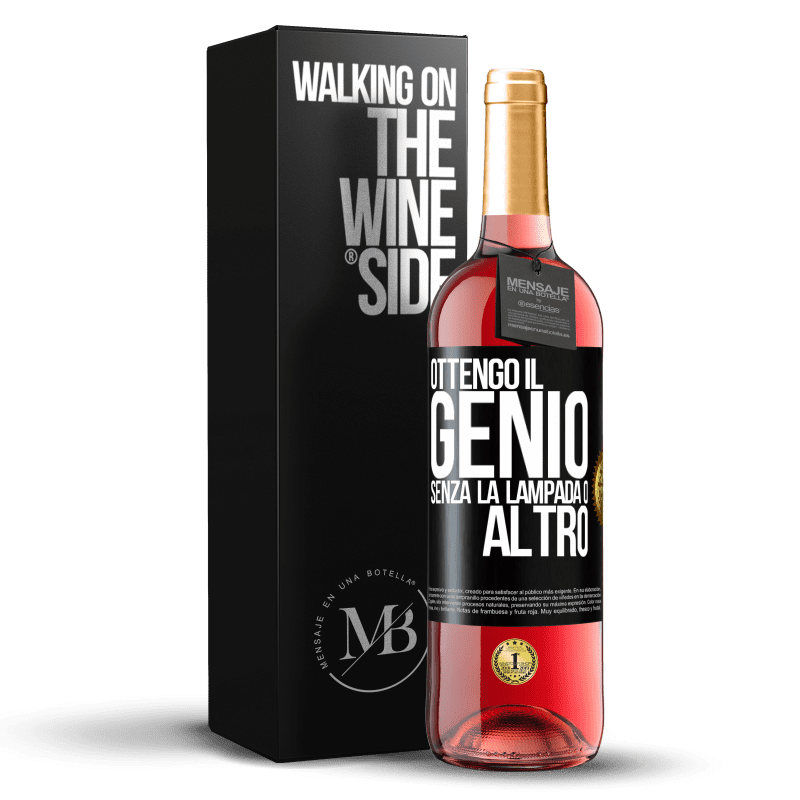 29,95 € Spedizione Gratuita | Vino rosato Edizione ROSÉ Ottengo il genio senza la lampada o altro Etichetta Nera. Etichetta personalizzabile Vino giovane Raccogliere 2023 Tempranillo