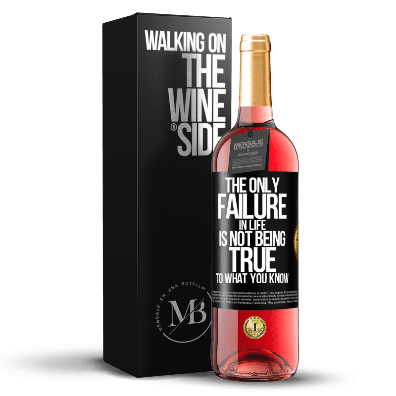 29,95 € Free Shipping | Rosé Wine ROSÉ Edition The only failure in life is not being true to what you know Black Label. Customizable label Young wine Harvest 2024 Tempranillo
