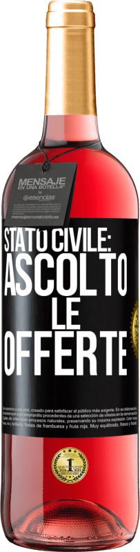 29,95 € Spedizione Gratuita | Vino rosato Edizione ROSÉ Stato civile: ascolto le offerte Etichetta Nera. Etichetta personalizzabile Vino giovane Raccogliere 2025 Tempranillo