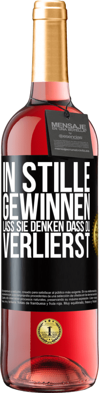 29,95 € | Roséwein ROSÉ Ausgabe In Stille gewinnen. Lass sie denken, dass du verlierst Schwarzes Etikett. Anpassbares Etikett Junger Wein Ernte 2023 Tempranillo