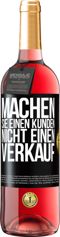 Kostenloser Versand | Roséwein ROSÉ Ausgabe Machen Sie einen Kunden, nicht einen Verkauf Schwarzes Etikett. Anpassbares Etikett Junger Wein Ernte 2023 Tempranillo