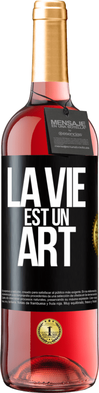 29,95 € Envoi gratuit | Vin rosé Édition ROSÉ La vie est un art Étiquette Noire. Étiquette personnalisable Vin jeune Récolte 2023 Tempranillo