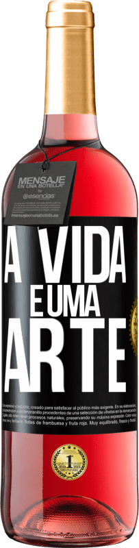 29,95 € | Vinho rosé Edição ROSÉ A vida é uma arte Etiqueta Preta. Etiqueta personalizável Vinho jovem Colheita 2023 Tempranillo