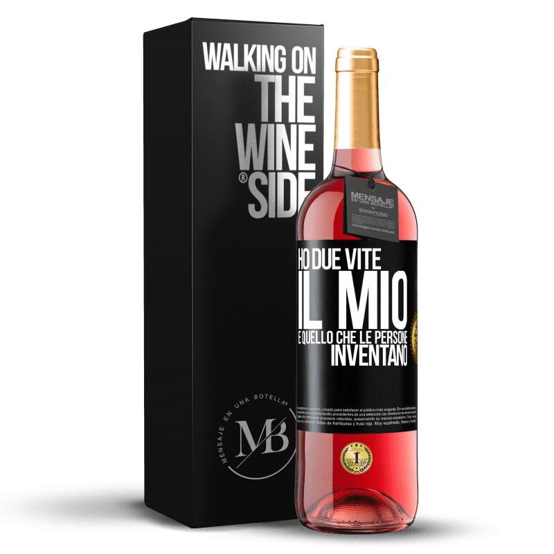 29,95 € Spedizione Gratuita | Vino rosato Edizione ROSÉ Ho due vite. Il mio e quello che le persone inventano Etichetta Nera. Etichetta personalizzabile Vino giovane Raccogliere 2023 Tempranillo