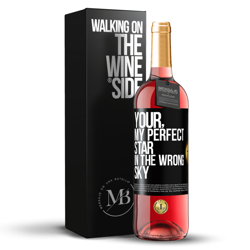 29,95 € Бесплатная доставка | Розовое вино Издание ROSÉ Ваш. Моя идеальная звезда не в том небе Черная метка. Настраиваемая этикетка Молодое вино Урожай 2025 Tempranillo