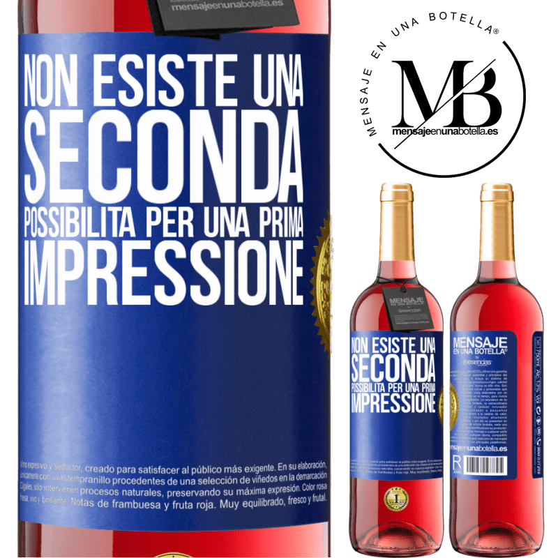 29,95 € Spedizione Gratuita | Vino rosato Edizione ROSÉ Non esiste una seconda possibilità per una prima impressione Etichetta Blu. Etichetta personalizzabile Vino giovane Raccogliere 2024 Tempranillo