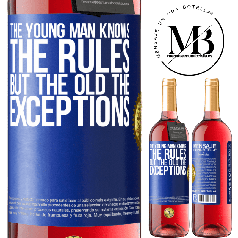29,95 € Free Shipping | Rosé Wine ROSÉ Edition The young man knows the rules, but the old the exceptions Blue Label. Customizable label Young wine Harvest 2022 Tempranillo