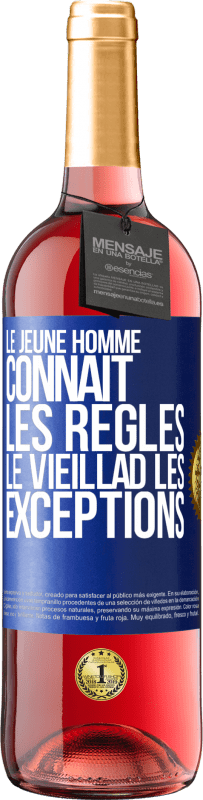 29,95 € Envoi gratuit | Vin rosé Édition ROSÉ Le jeune homme connaît les règles, le vieillad les exceptions Étiquette Bleue. Étiquette personnalisable Vin jeune Récolte 2025 Tempranillo