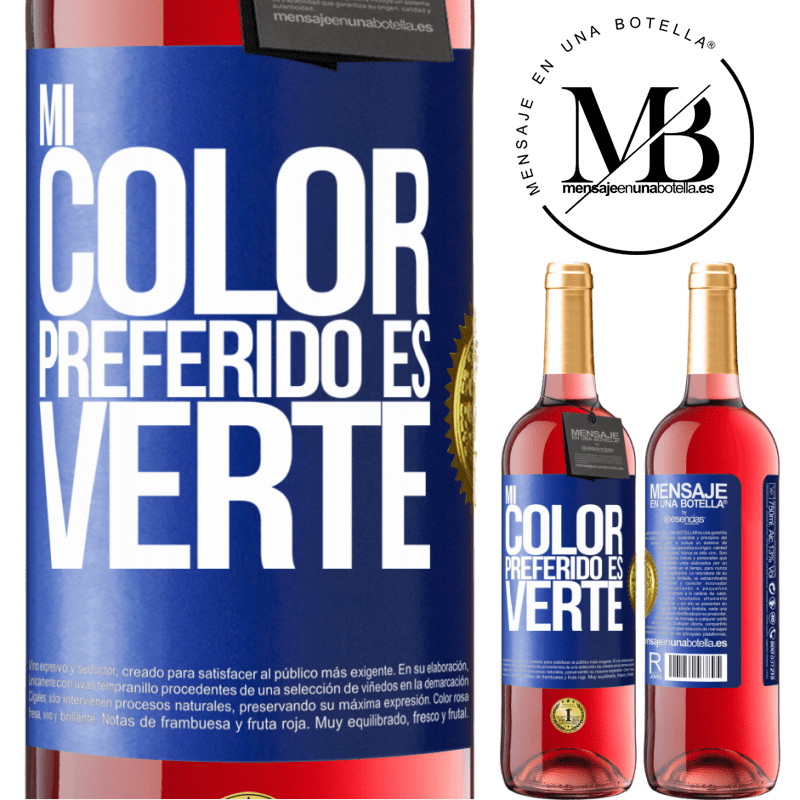 24,95 € Free Shipping | Rosé Wine ROSÉ Edition Mi color preferido es: verte Blue Label. Customizable label Young wine Harvest 2021 Tempranillo