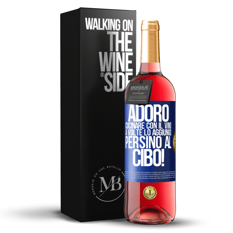 29,95 € Spedizione Gratuita | Vino rosato Edizione ROSÉ Adoro cucinare con il vino. A volte lo aggiungo persino al cibo! Etichetta Blu. Etichetta personalizzabile Vino giovane Raccogliere 2024 Tempranillo