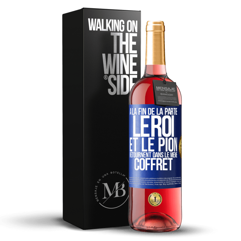 29,95 € Envoi gratuit | Vin rosé Édition ROSÉ A la fin de la partie le roi et le pion retournent dans le même coffret Étiquette Bleue. Étiquette personnalisable Vin jeune Récolte 2024 Tempranillo