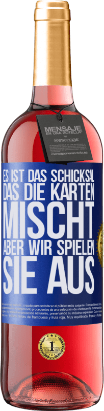 29,95 € | Roséwein ROSÉ Ausgabe Das Schicksal mischt die Karten, und wir spielen. Blaue Markierung. Anpassbares Etikett Junger Wein Ernte 2023 Tempranillo