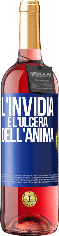 29,95 € | Vino rosato Edizione ROSÉ L'invidia è l'ulcera dell'anima Etichetta Blu. Etichetta personalizzabile Vino giovane Raccogliere 2023 Tempranillo