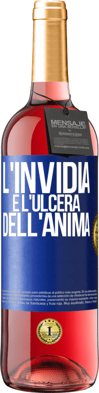 29,95 € | Vino rosato Edizione ROSÉ L'invidia è l'ulcera dell'anima Etichetta Blu. Etichetta personalizzabile Vino giovane Raccogliere 2024 Tempranillo