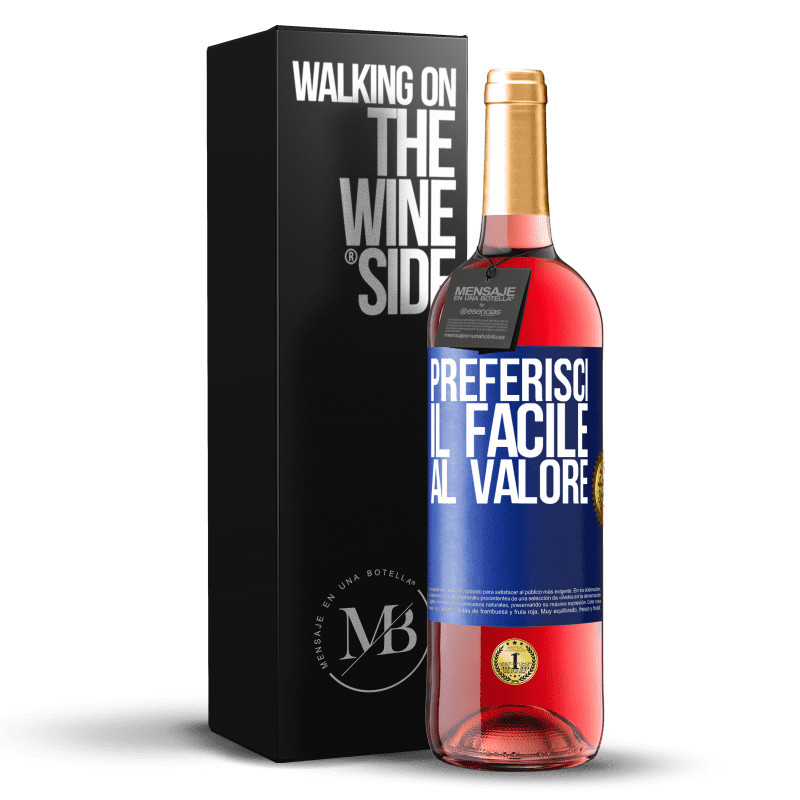 29,95 € Spedizione Gratuita | Vino rosato Edizione ROSÉ Preferisci il facile al valore Etichetta Blu. Etichetta personalizzabile Vino giovane Raccogliere 2024 Tempranillo