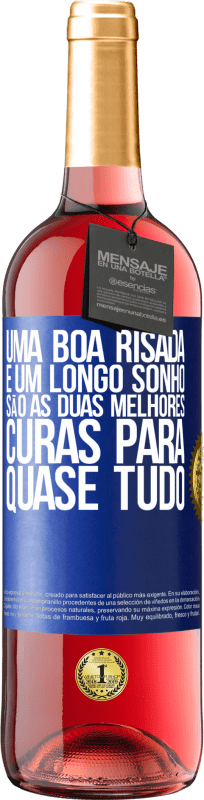 29,95 € | Vinho rosé Edição ROSÉ Uma boa risada e um longo sonho são as duas melhores curas para quase tudo Etiqueta Azul. Etiqueta personalizável Vinho jovem Colheita 2025 Tempranillo