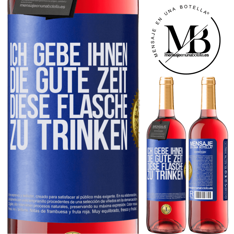 29,95 € Kostenloser Versand | Roséwein ROSÉ Ausgabe Ich schenken dir den schönen Moment, den wir verbringen werden, um diese Flasche zu trinken Blaue Markierung. Anpassbares Etikett Junger Wein Ernte 2023 Tempranillo