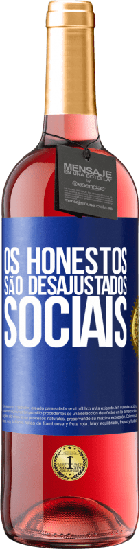 29,95 € | Vinho rosé Edição ROSÉ Os honestos são desajustados sociais Etiqueta Azul. Etiqueta personalizável Vinho jovem Colheita 2024 Tempranillo