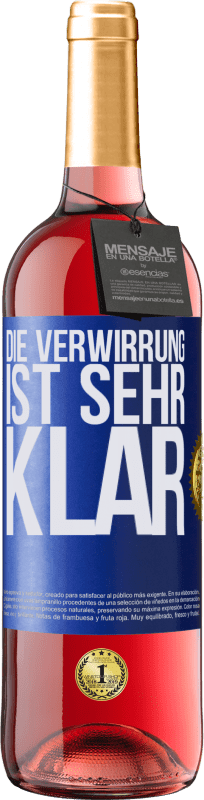 29,95 € Kostenloser Versand | Roséwein ROSÉ Ausgabe Die Verwirrung ist sehr klar Blaue Markierung. Anpassbares Etikett Junger Wein Ernte 2024 Tempranillo