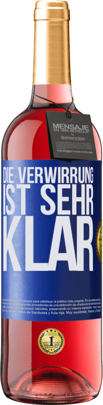 29,95 € Kostenloser Versand | Roséwein ROSÉ Ausgabe Die Verwirrung ist sehr klar Blaue Markierung. Anpassbares Etikett Junger Wein Ernte 2025 Tempranillo