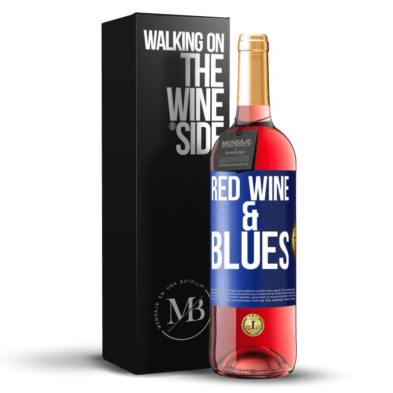 29,95 € 免费送货 | 桃红葡萄酒 ROSÉ版 Red wine & Blues 蓝色标签. 可自定义的标签 青年酒 收成 2024 Tempranillo