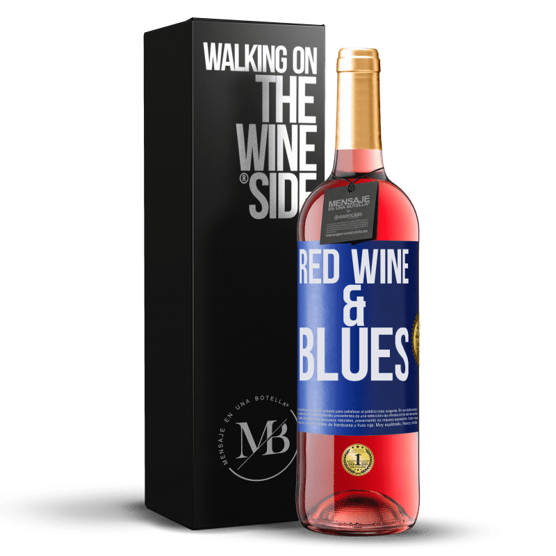 29,95 € Kostenloser Versand | Roséwein ROSÉ Ausgabe Red wine & Blues Blaue Markierung. Anpassbares Etikett Junger Wein Ernte 2023 Tempranillo